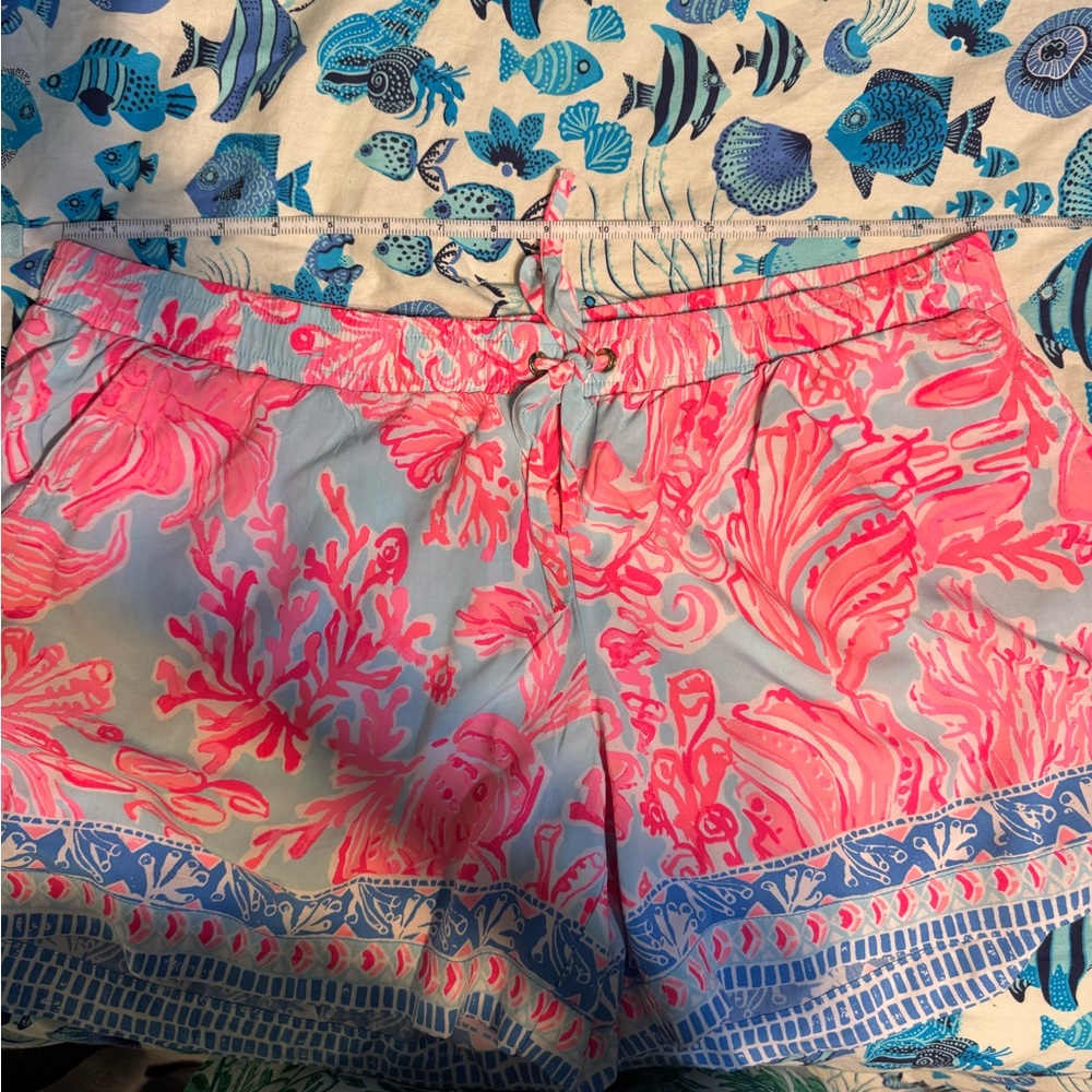 Lilly Pulitzer High Waist Pink and Blue Shorts - Picture 5 of 8